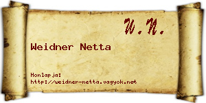 Weidner Netta névjegykártya